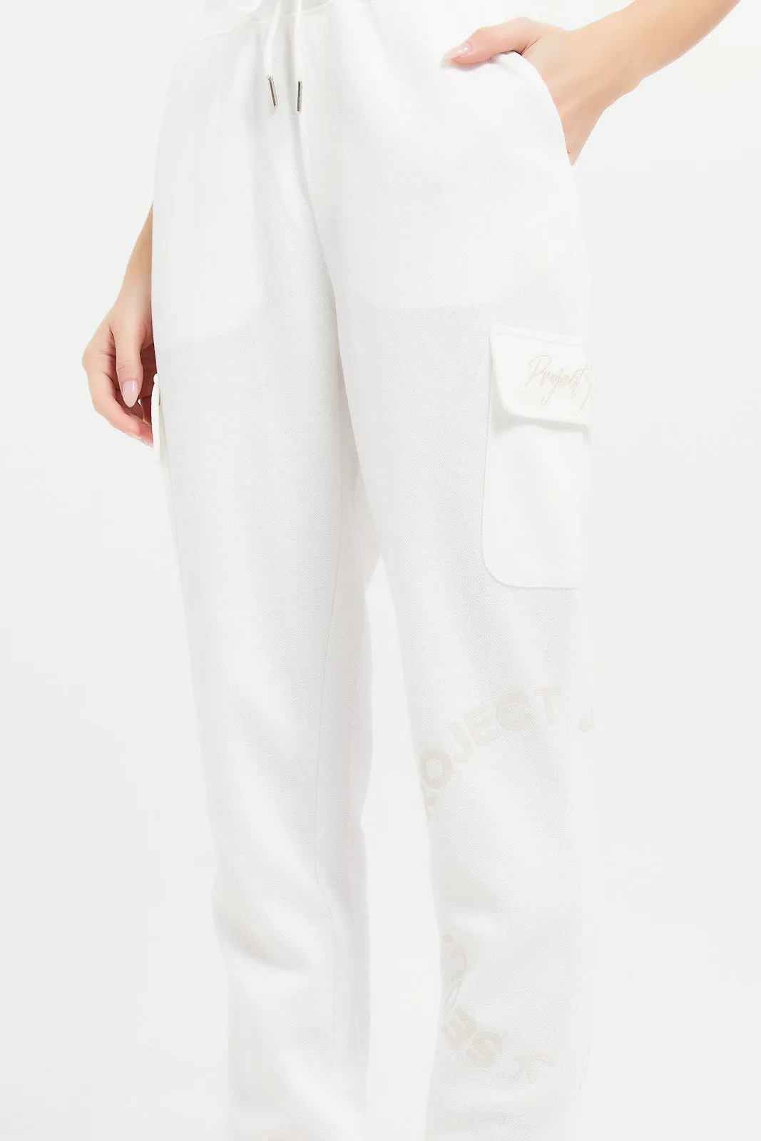 Women Ivory Jogger With Utility Pockets