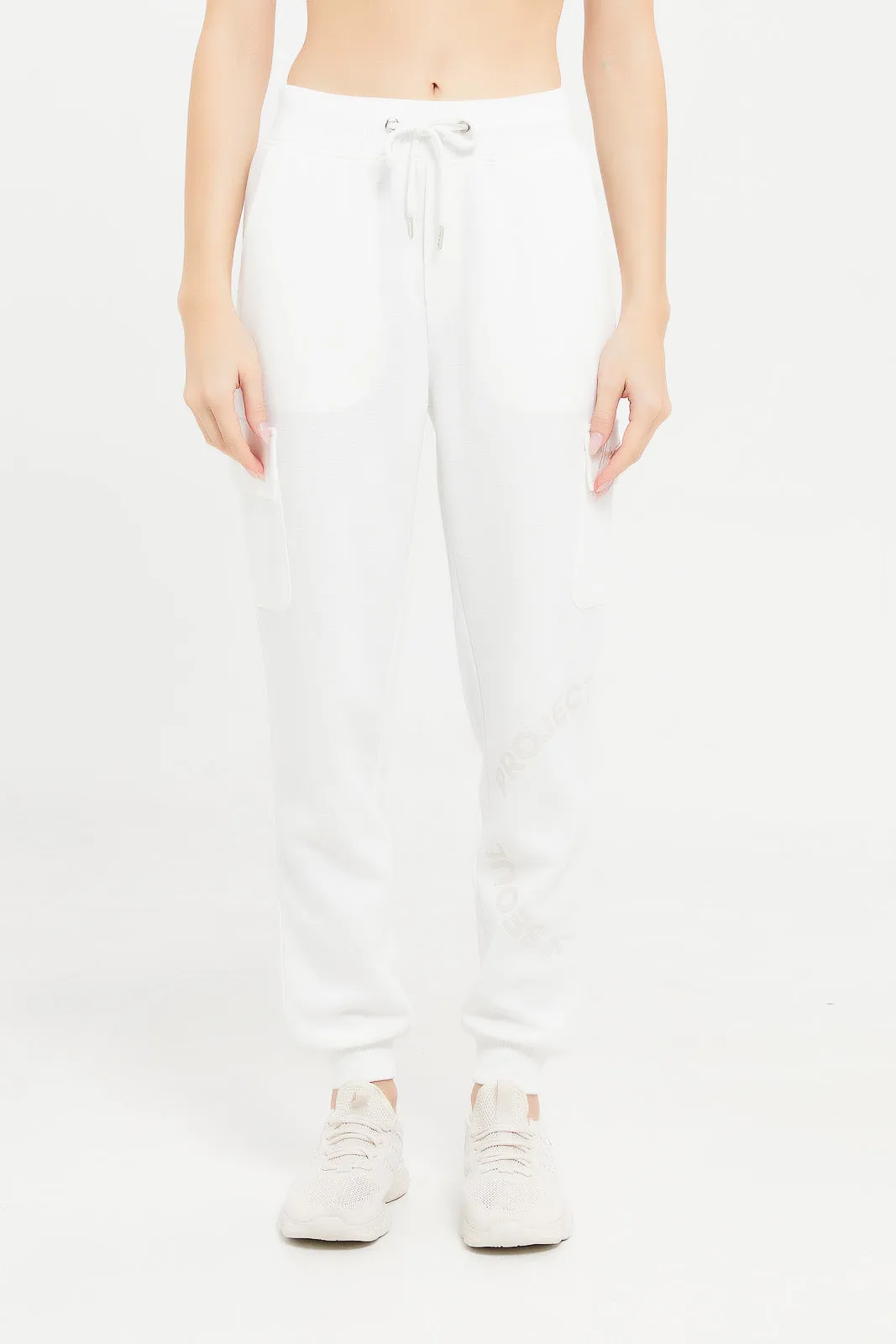 Women Ivory Jogger With Utility Pockets