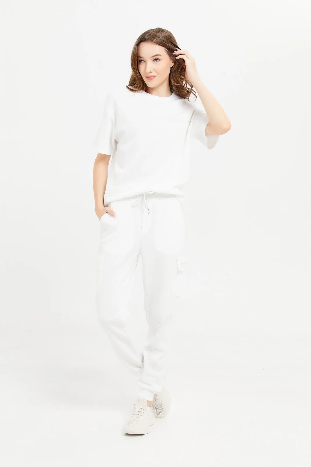 Women Ivory Jogger With Utility Pockets