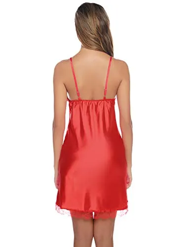 Womens 2 Pieces Satin Night Dressing Gown.