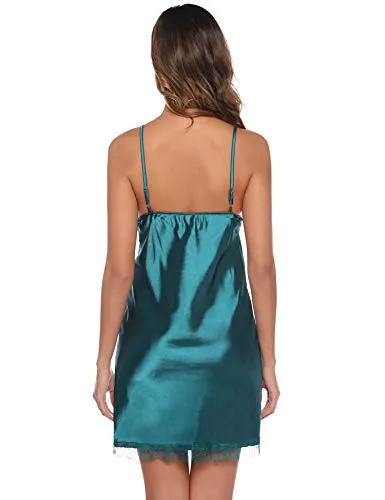 Womens 2 Pieces Satin Night Dressing Gown.