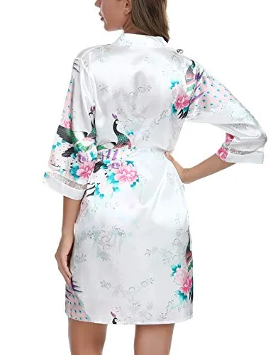 Womens 2 Pieces Satin Night Dressing Gown.