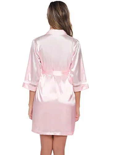 Womens 2 Pieces Satin Night Dressing Gown.