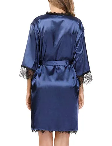 Womens 2 Pieces Satin Night Dressing Gown.