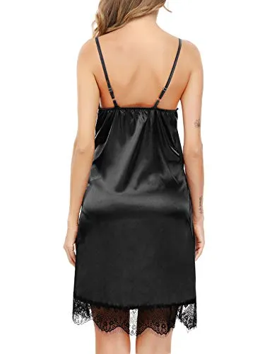 Womens 2 Pieces Satin Night Dressing Gown.
