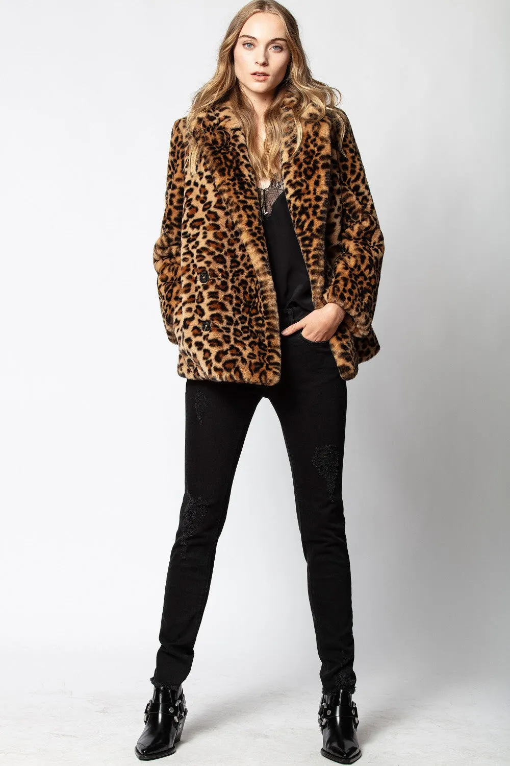 Zadig & Voltaire - Mottys Leo Naturel Faux Fur Coat