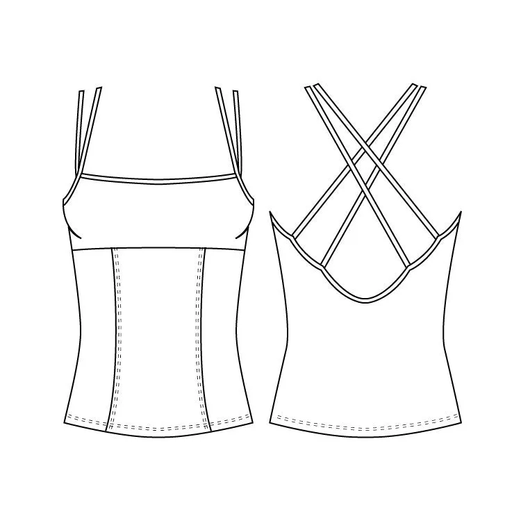 ZF5817 - Bloch Double Cross Womens Cami