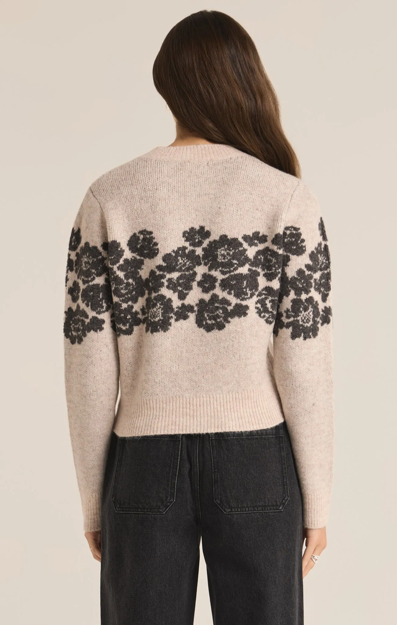 ZSU Marisol Flora Sweater in Light Oatmeal